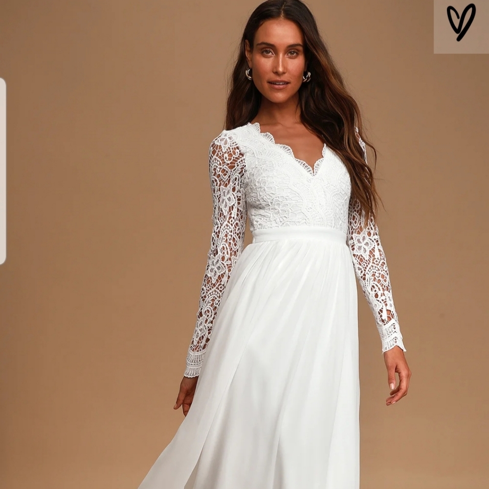 Lulu’s Crochet Long Sleeve Maxi Dress